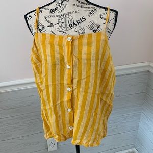 NWOT Old navy yellow striped tank size large